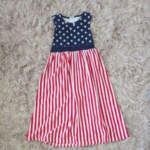 Navy Star and Red Stripe Kids Casual Dress